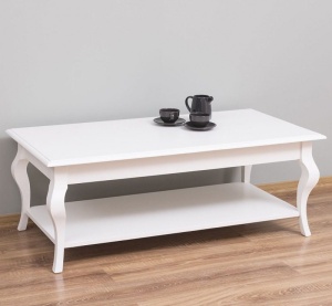 Masuta living Provance cu picioare curbate lemn masiv 120 cm