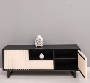 Set living Piannova cu 4 piese din lemn masiv + mdf negru, personalizabil - Img 7