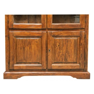 Vitrina Artisan cu 4 usi nuc antichizat, lemn masiv tei, 120 cm - Img 5