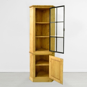 Vitrina de colt IronWood 1 usa sticla si 1 usa lemn masiv - Img 3