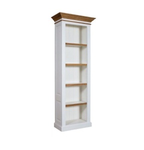 Biblioteca cu spatiu TV Stejar Harmony din lemn masiv si mdf, 286 x 38/48 x 220 cm - Img 4