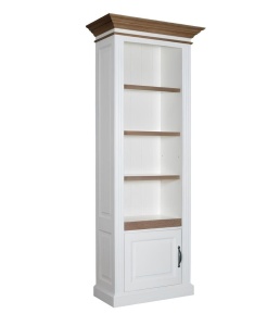 Biblioteca Harmony Oak, 1 usa si 3 etajere lemn masiv 96 cm