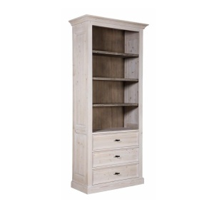 Biblioteca living Woodcraft cu 3 sertare lemn masiv