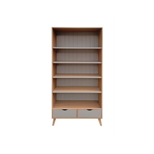 Biblioteca Mathias cu 2 sertare si 4 polite reglabile, 100 x 40 x 200 cm - Img 4