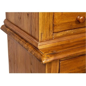 Bufet Artisan cu 4 usi culisante si sertare nuc antichizat, lemn masiv tei, 142 cm - Img 5