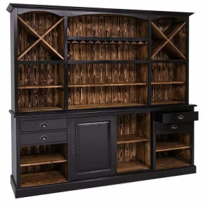 Bufet dining / bar cu suport pentru pahare, lemn masiv 240 cm - Img 2