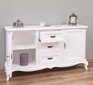 Bufet Shabby Provance 2 usi si 3 sertare lemn masiv 158 cm - Img 6