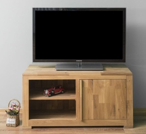 Comoda TV Indiana cu 1 usa si 1 raft lemn masiv stejar, 120 cm