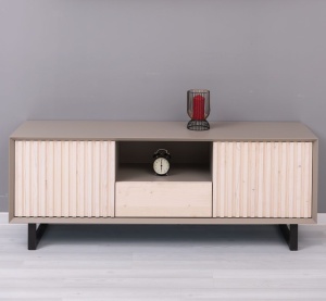 Comoda TV living Piannova cu 2 usi si 1 sertar, lemn masiv + mdf - Img 4