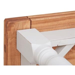 Masa extensibila Artisan 140/240 cm, alb + natur antichizat, lemn masiv tei - Img 3
