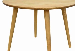 Masa rotunda Etnika din lemn masiv, model nordic, 100 x 75 cm - Img 3