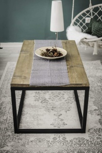 Măsuță de cafea Chania din lemn masiv pin, 100 x 40 x 60 cm - Img 3