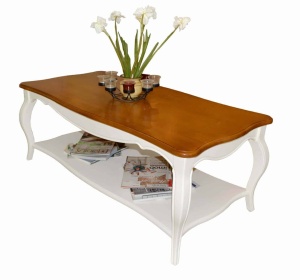 Masuta de cafea living Retro Charm din lemn masiv - Img 2