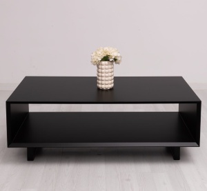 Masuta living Piannova material mdf vopsit negru, 120 x 60 x 45 cm - Img 2