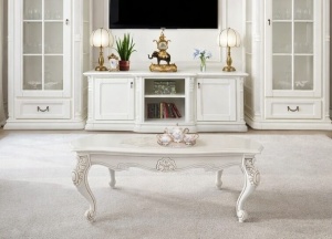Set de mobila living Imperial Lux model Serenata Alb, 2 vitrine si comoda TV - Img 2