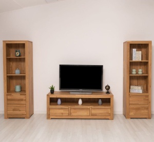 Set mobila living Indiana din lemn masiv stejar cu 3 piese - Img 3