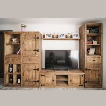Set Mobilier living Cymbala din lemn masiv pin, 4 piese mobilier - Img 3