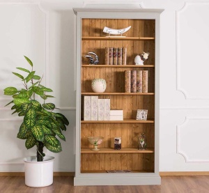 Biblioteca din lemn masiv Provance cu 5 rafturi finisaj dublu color 110 cm
