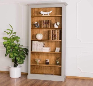Biblioteca din lemn masiv Provance cu 5 rafturi finisaj dublu color 110 cm - Img 2