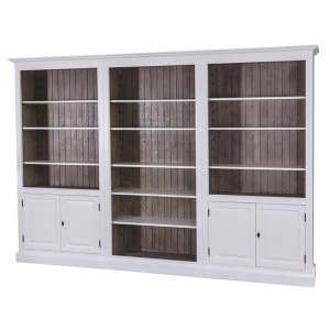 Biblioteca Provance 3 corpuri mobilier lemn masiv, 310 cm - Img 2