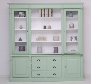 Biblioteca Provance model Majestic lemn masiv, finisaj dublu color 223 cm