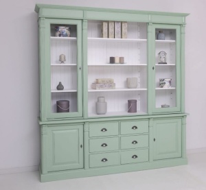 Biblioteca Provance model Majestic lemn masiv, finisaj dublu color 223 cm - Img 3
