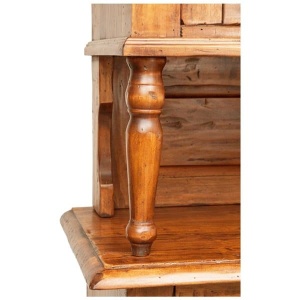 Bufet cu vitrina Artisan nuc antichizat, 4 usi si 2 sertare, lemn masiv tei - Img 6