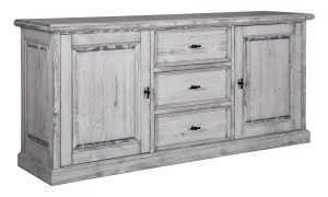 Bufet living Woodcraft cu 2 usi si 3 sertare lemn masiv
