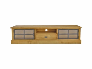 Comoda TV IronWood 180 cm, 2 usi si 1 sertar lemn masiv - Img 3