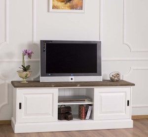 Comoda TV Provance cu 2 usi culisante lemn masiv 160 cm - Img 5