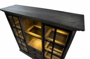 Corp Vitrina Woodcraft cu 2 usi si 3 sertare - Img 4