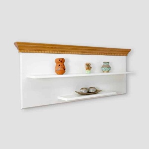 Etajera de perete Bella din lemn masiv alb unt /miere 135 cm