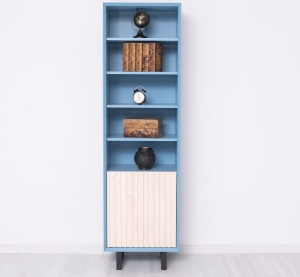 Etajera living Piannova cu 1 usa si 4 rafturi, lemn masiv + mdf - Img 2