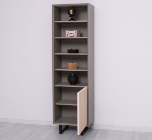 Etajera living Piannova cu 1 usa si 4 rafturi, lemn masiv + mdf - Img 6