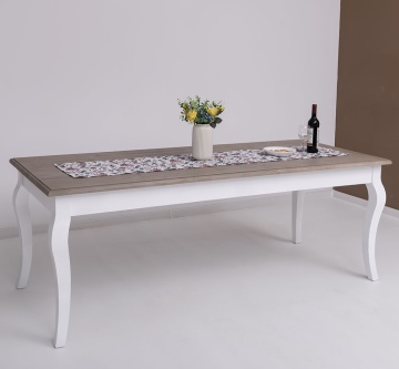 Masa Channel din lemn masiv cu picioare shabby 160 cm, 180 cm sau 210 cm