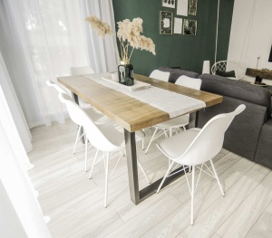Masa pentru dining Chania din lemn masiv pin, 160 x 90 x 75 cm