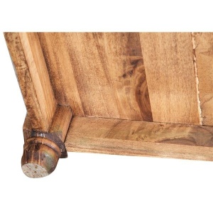 Masuta living Aertisan natur antichizat, lemn masiv tei, 70 x 70 cm - Img 3