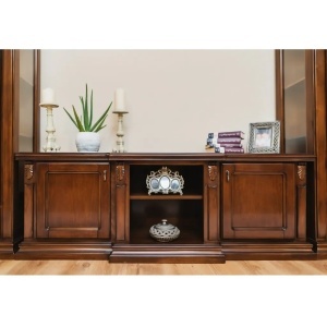 Set mobila de living clasica Davidoff furnir nuc, 2 vitrine si comoda TV - Img 7