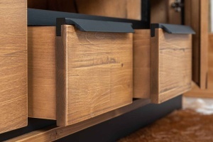 Set mobila living Ethiopia cu 5 piese lemn masiv, accente loft - Img 11