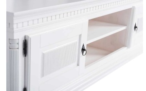 Set mobila living Napoli alb din lemn masiv cu 5 piese mobilier - Img 4