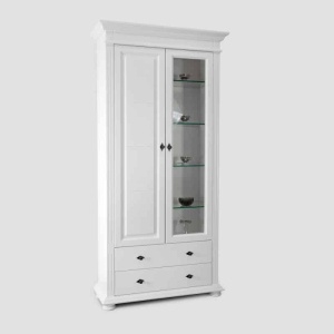Set mobila living Perla lemn masiv alb unt, 3 piese, config. 13 - Img 5