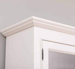Vitrina Provance cu 2 usi sticla si 2 usi lemn masiv 110 cm - Img 3