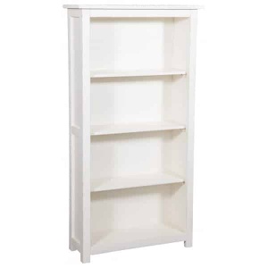 Biblioteca / Raft Artisan lemn masiv tei, alb antichizat