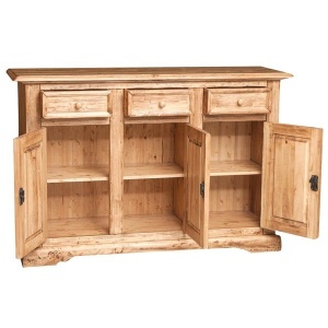 Bufet Artisan cu 3 usi si 3 sertare natur antichizat, lemn masiv tei, 156 cm - Img 3