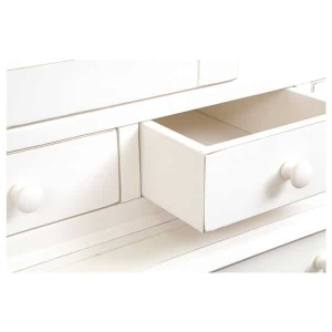 Bufet Artisan cu 4 usi culisante si sertare alb antichizat, lemn masiv tei, 142 cm - Img 4