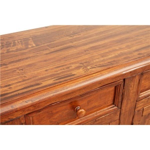 Bufet Artisan cu 4 usi si 4 sertare, nuc antichizat, lemn masiv tei, 202 cm - Img 6