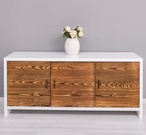 Bufet cu 3 usi Ohanna, lemn masiv + mdf, 180 x 50 x 78 cm