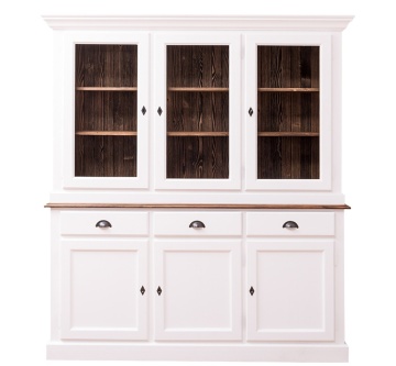 Bufet cu vitrina Provance 6 usi si 3 sertare lemn masiv 178 cm - Img 4
