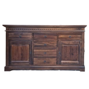 Bufet Living Espresso din lemn masiv tei, dinisaj maro, 160 x 46 x 94 cm - Img 3