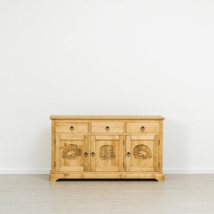 Bufet Rustic Carpatin cu 3 usi si 3 sertare lemn masiv - Img 4